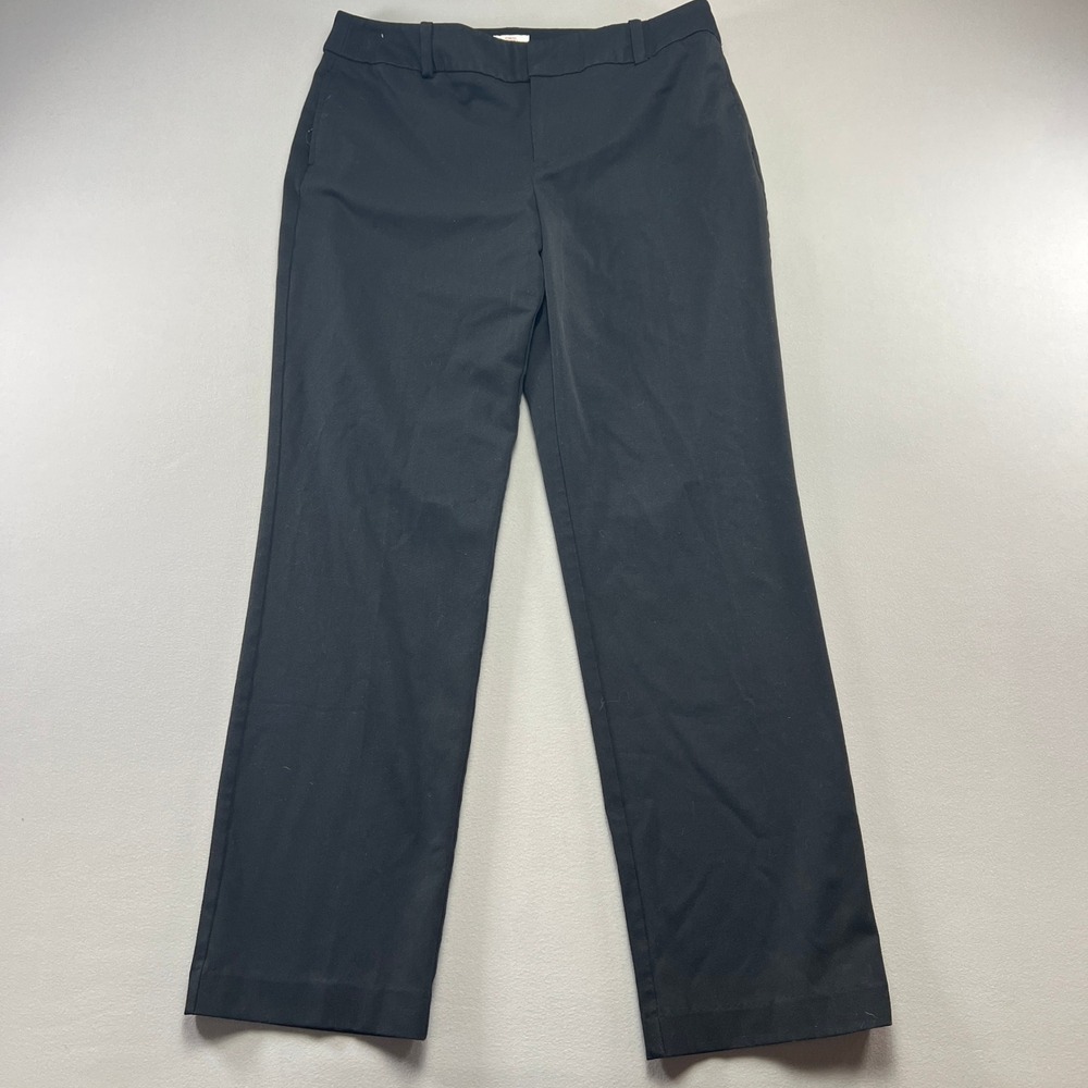 Merona Dress Pants Womens 14 Black Extensible Stretch Classic Fit Office Wear